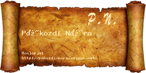 Pákozdi Nóra névjegykártya